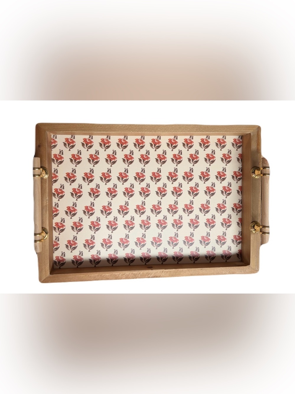 HD DESIGNS NWT block print tray with handles